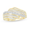 Thumbnail Image 0 of 1/4 CT. T.W. Diamond Wave Ring in 10K Gold