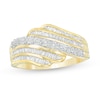 Thumbnail Image 1 of 1/4 CT. T.W. Diamond Wave Ring in 10K Gold