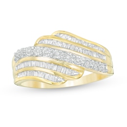 1/4 CT. T.W. Diamond Wave Ring in 10K Gold