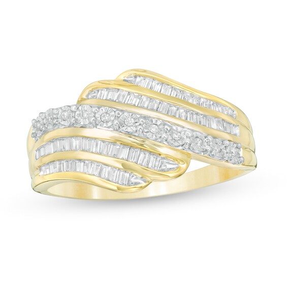 1/4 CT. T.w. Diamond Wave Ring in 10K Gold