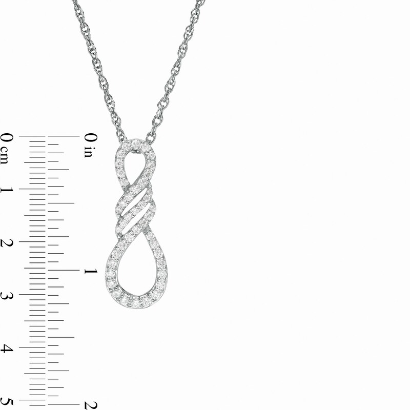 Main Image 3 of 1/4 CT. T.W. Diamond Infinity Flame Pendant in Sterling Silver
