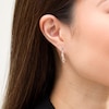 Thumbnail Image 2 of 1/5 CT. T.W. Diamond Infinity Flame Drop Earrings in Sterling Silver and 10K Rose Gold
