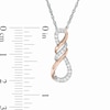 Thumbnail Image 3 of 1/6 CT. T.W. Diamond Infinity Flame Pendant in Sterling Silver and 10K Rose Gold