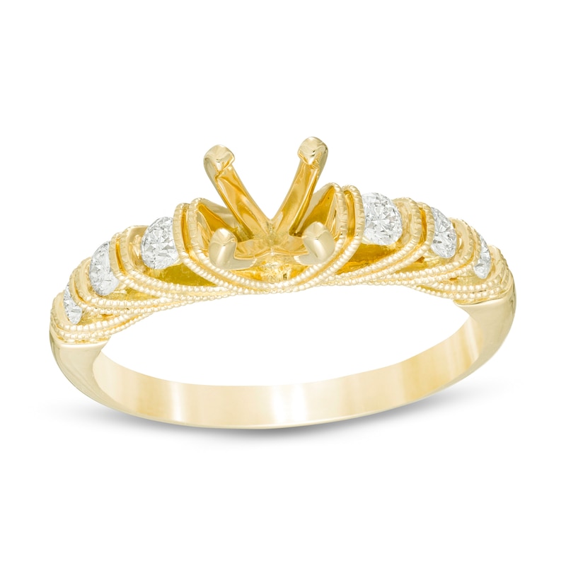 Main Image 1 of 1/3 CT. T.W. Diamond Vintage-Style Semi-Mount in 14K Gold