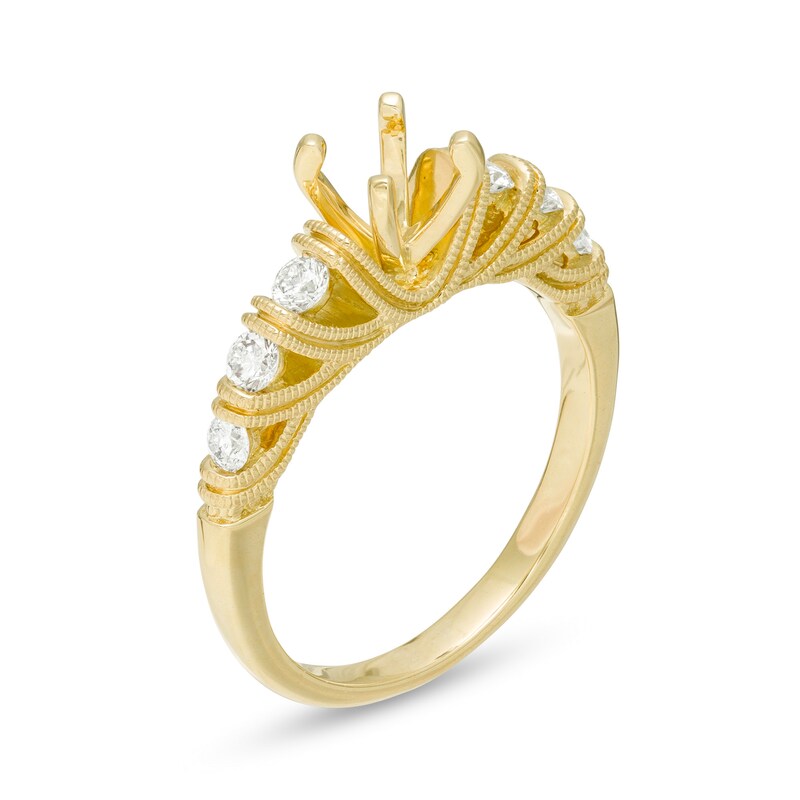 Main Image 2 of 1/3 CT. T.W. Diamond Vintage-Style Semi-Mount in 14K Gold