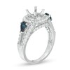 5/8 CT. T.W. Diamond and Pear-Shaped Blue Sapphire Semi-Mount in 14K White Gold