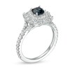 Thumbnail Image 2 of Vera Wang Love Collection Certified Cushion-Cut Sapphire and 5/8 CT. T.W. Diamond Engagement Ring in 14K White Gold