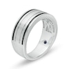Thumbnail Image 2 of Vera Wang Men's Grooved Wedding Band in 14K White Gold