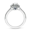 Thumbnail Image 2 of Vera Wang Love Collection 3/4 CT. T.W. Pear-Shaped Diamond Frame Engagement Ring in 14K White Gold and Black Rhodium