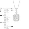 Thumbnail Image 3 of 1/2 CT. T.W. Baguette and Round Diamond Cushion Frame Pendant in 10K White Gold