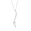 Thumbnail Image 1 of Marilyn Monroe™ Collection 1/6 CT. Diamond Solitaire Linear Ribbon Pendant in Sterling Silver