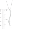 Thumbnail Image 2 of Marilyn Monroe™ Collection 1/6 CT. Diamond Solitaire Linear Ribbon Pendant in Sterling Silver