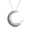 Thumbnail Image 0 of 1/20 CT. T.W. Enhanced Black and White Diamond Crescent Moon Pendant in Sterling Silver and Black Rhodium