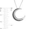 Thumbnail Image 2 of 1/20 CT. T.W. Enhanced Black and White Diamond Crescent Moon Pendant in Sterling Silver and Black Rhodium