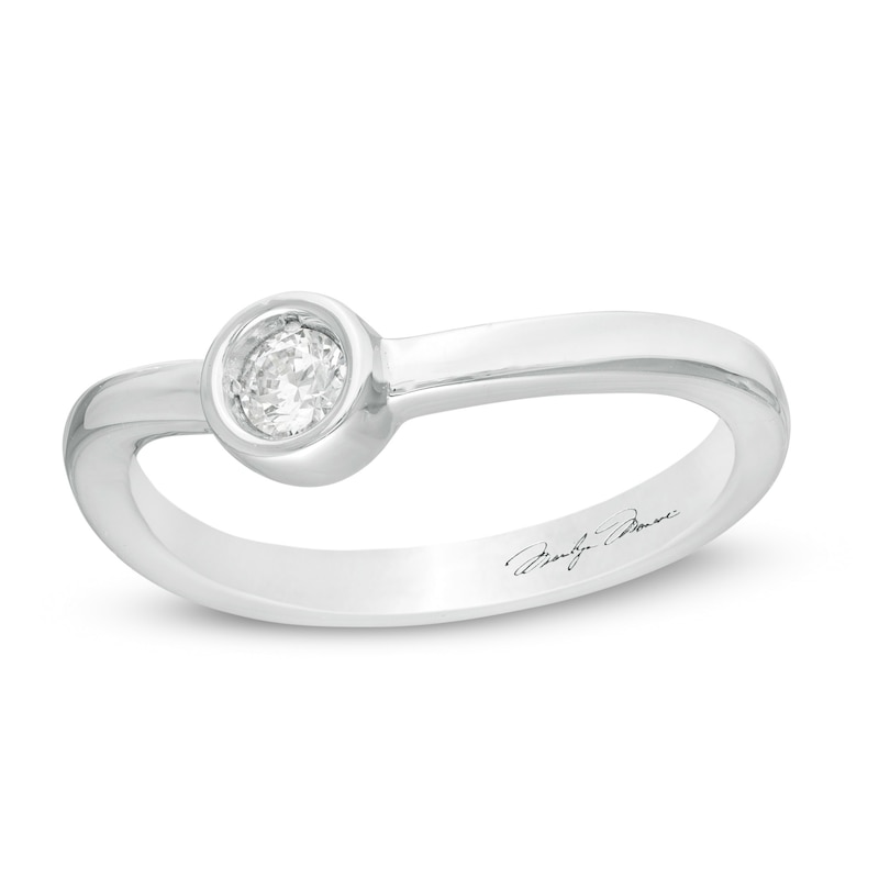 Main Image 1 of Marilyn Monroe™ Collection 1/8 CT. Diamond Solitaire Ring in Sterling Silver