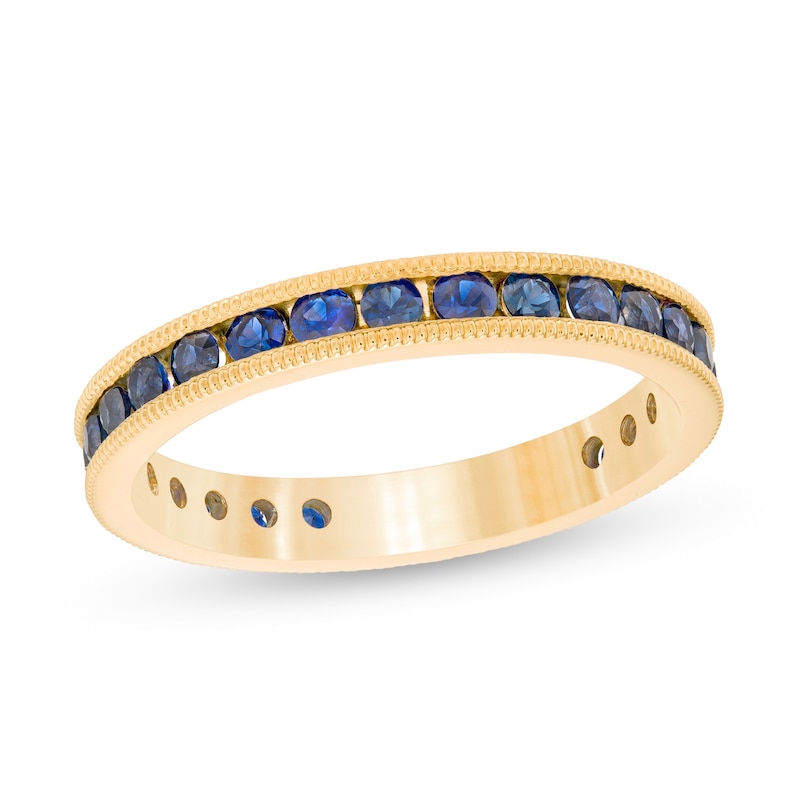 Main Image 1 of Certified Blue Sapphire Eternity Band in 14K Gold