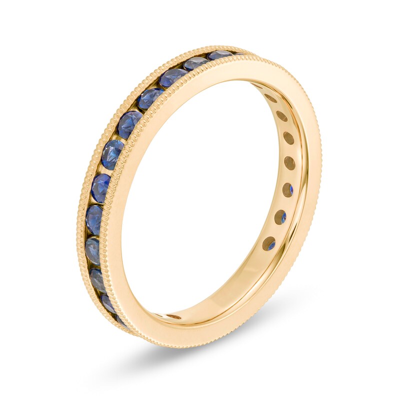 Main Image 3 of Certified Blue Sapphire Eternity Band in 14K Gold