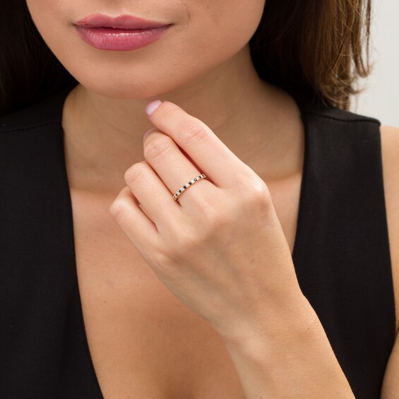 Blue Sapphire and 1/8 CT. T.w. Diamond Stackable Band in 14K Gold