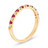 Thumbnail Image 2 of Ruby and 1/8 CT. T.W. Diamond Stackable Band in 14K Gold