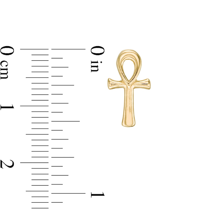 Ankh Stud Earrings in Sterling Silver with 14K Gold Plate