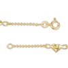 Thumbnail Image 2 of Puffed Heart Station Anklet in Sterling Silver with 18K Gold Plate - 9"