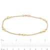 Thumbnail Image 3 of Puffed Heart Station Anklet in Sterling Silver with 18K Gold Plate - 9"