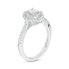 Thumbnail Image 2 of Marilyn Monroe™ Collection 5/8 CT. T.W. Oval Diamond Double Frame Starburst Engagement Ring in 14K White Gold