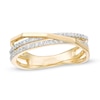 Thumbnail Image 1 of 1/4 CT. T.W. Diamond Crossover Ring in 10K Gold