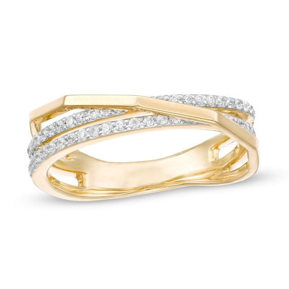 1/4 CT. T.w. Diamond Crossover Ring in 10K Gold