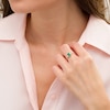 Emerald-Cut Emerald and 1/15 CT. T.W. Diamond Ring in 10K Gold
