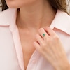 Thumbnail Image 2 of Emerald-Cut Emerald and 1/15 CT. T.W. Diamond Ring in 10K Gold