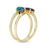 Thumbnail Image 3 of London Blue and White Topaz, Iolite and Amethyst Open Shank Ring in 10K Gold
