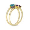 Thumbnail Image 2 of London Blue and White Topaz, Iolite and Amethyst Open Shank Ring in 10K Gold