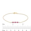 Thumbnail Image 4 of Oval Rhodolite Garnet and 1/20 CT. T.W. Diamond Bracelet in 10K Gold - 7.5"