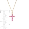 Thumbnail Image 3 of Rhodolite Garnet Cross Pendant in Sterling Silver with 18K Gold Plate