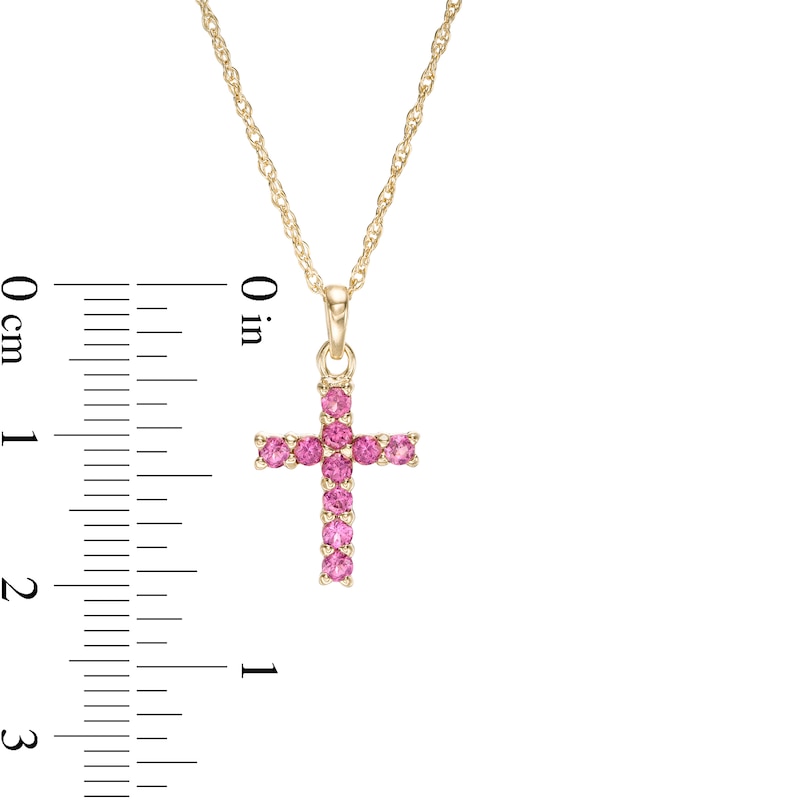 Main Image 3 of Rhodolite Garnet Cross Pendant in Sterling Silver with 18K Gold Plate