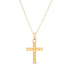 Thumbnail Image 1 of Yellow Sapphire Cross Pendant in Sterling Silver with 18K Gold Plate