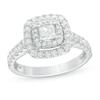 Thumbnail Image 1 of 1 CT. T.W. Princess-Cut Diamond Double Frame Engagement Ring in 14K White Gold