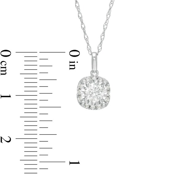 1/2 CT. T.w. Diamond Cushion Frame Pendant in 10K White Gold