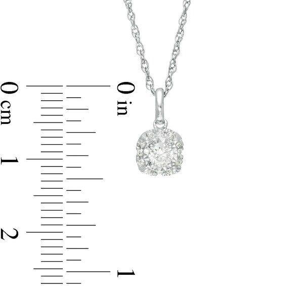 1/4 CT. T.w. Diamond Cushion Frame Pendant in 10K White Gold