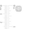 Thumbnail Image 2 of 3/4 CT. T.W. Diamond Cushion Frame Stud Earrings in 10K White Gold