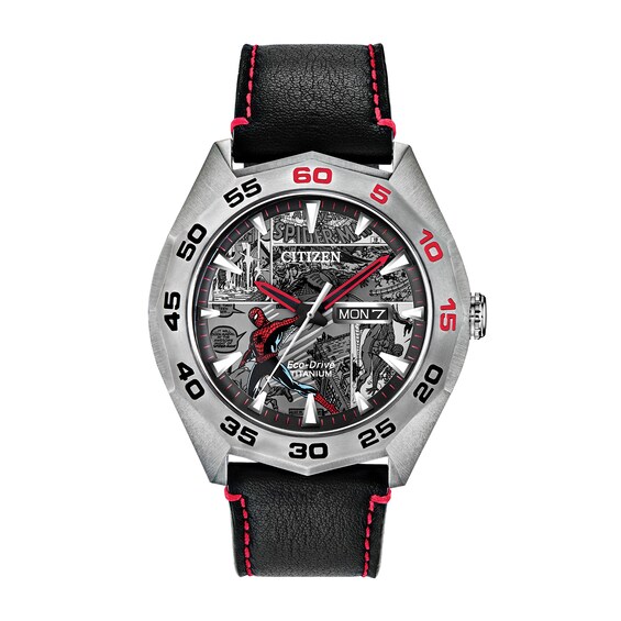 Men's Citizen Eco-DriveÂ® Spider-Man Limited Edition Super Titaniumâ¢ Strap Watch with Grey Dial (Model: Aw0061-01W)