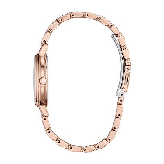 Ladies' Citizen Eco-DriveÂ® Minnie Mouse Diamond Accent Rose-Tone Watch with Silver-Tone Dial (Model: Ew2448-51W)