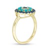 Thumbnail Image 3 of Turquoise, Blue Sapphire and White Topaz Halo Ring in 10K Gold