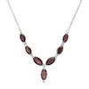 Thumbnail Image 1 of Marquise Garnet Chevron Necklace in Sterling Silver