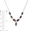 Thumbnail Image 3 of Marquise Garnet Chevron Necklace in Sterling Silver