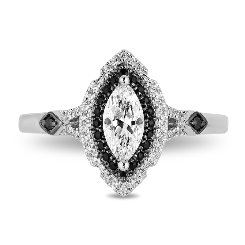 Main Image 4 of Enchanted Disney Villains Maleficent 3/4 CT. T.W. Enhanced Black and White Diamond Engagement Ring in 14K White Gold