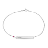 Thumbnail Image 0 of Simulated Birthstone Engravable Name Bar Bracelet in Sterling Silver (1 Stone and Line) - 6.5"