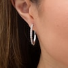 Thumbnail Image 1 of 1/2 CT. T.W. Diamond Oval Hoop Earrings in 10K White Gold