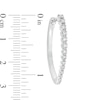 Thumbnail Image 2 of 1/2 CT. T.W. Diamond Oval Hoop Earrings in 10K White Gold